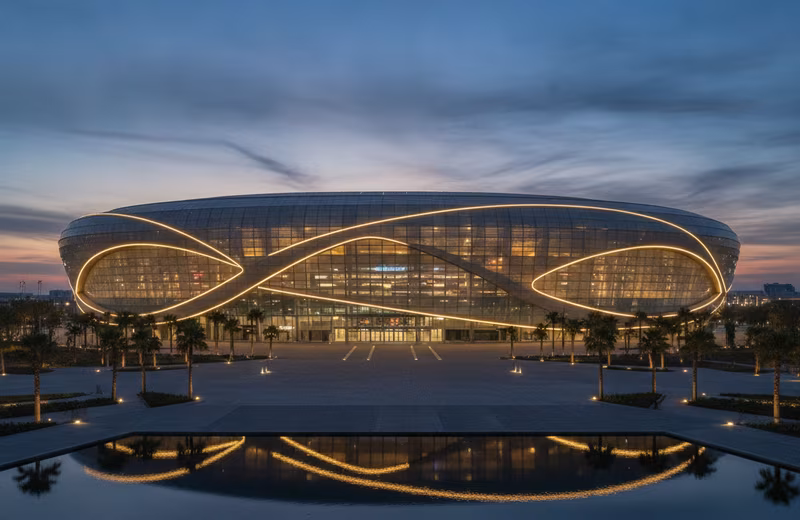 Stadium at dusk
