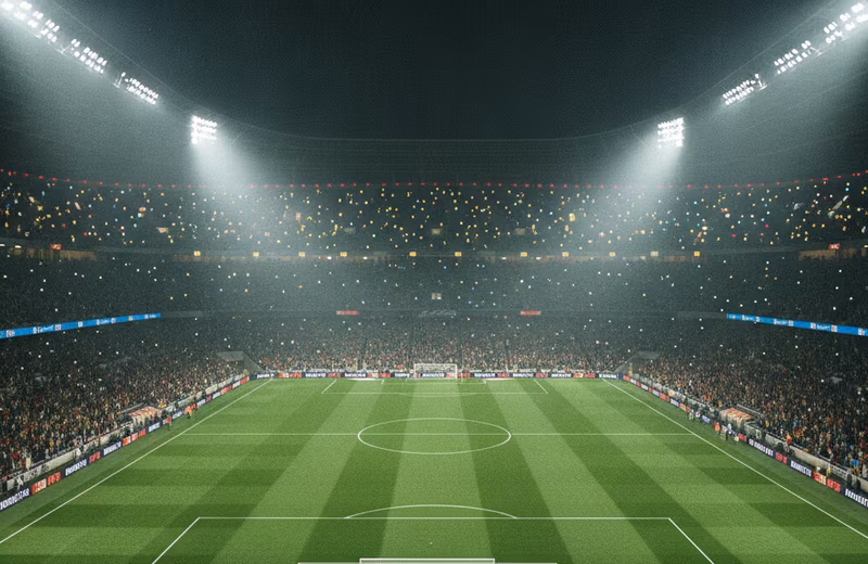 Floodlit stadium